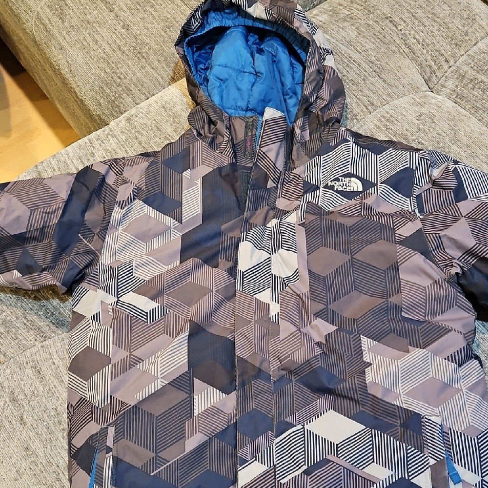 The North Face Kids Hexagonal Pattern Jacket - Blue and Gray